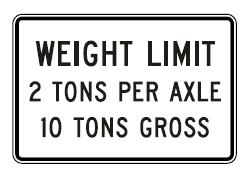 Weight limit sign combined