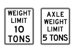 Common weight limit signs